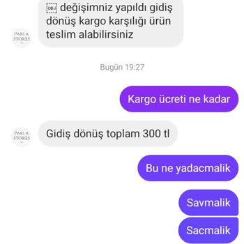 Yanlış Beden Gönderen Firma, Yüksek Kargo Ücreti Talep Ediyor