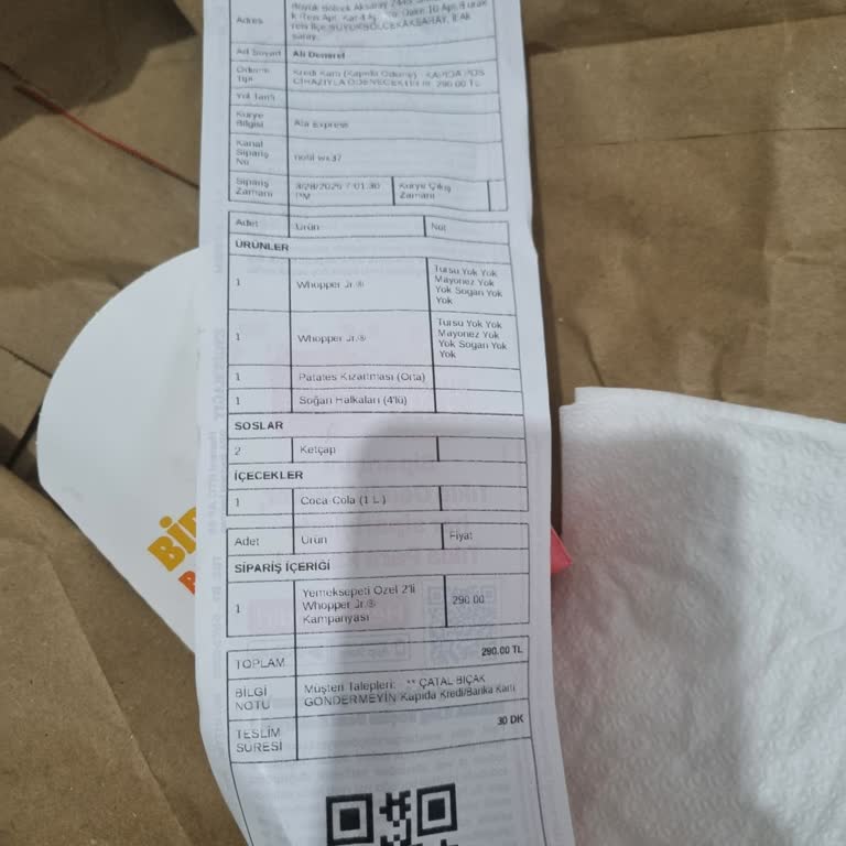 Geç Gelen Sipariş Ve Soğuk Hamburger Sorunu