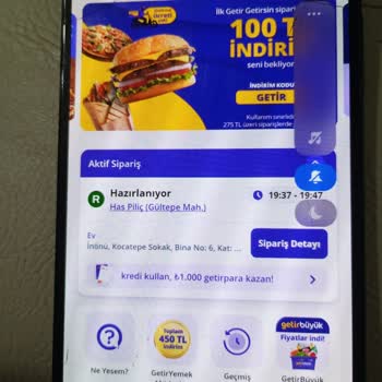 GetirYemek'te Sipariş Ve İptal Sorunu