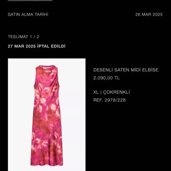 Zara Online Siparişlerinde Teslimat Sorunu