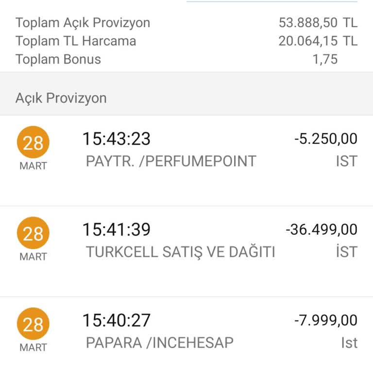 Bilinmeyen Kredi Kartı İşlemleri