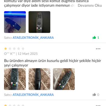 Trendyol'da Hayal Kırıklığı: Kumanda Sorunu