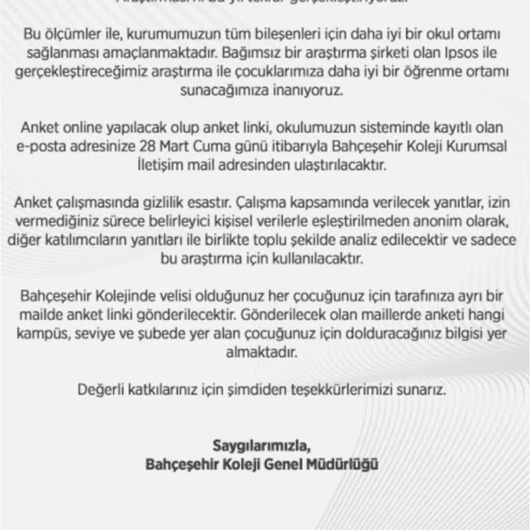 Bahçeşehir Çiçekli Köy Kampüsünde Anket Karmaşası