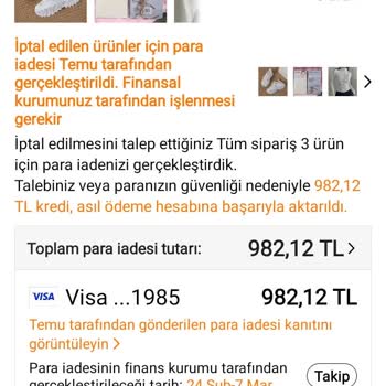 Temu E-Ticaret Sipariş İptalinde Geciken Ödeme Sorunu