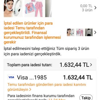 Temu E-Ticaret Sipariş İptalinde Geciken Ödeme Sorunu