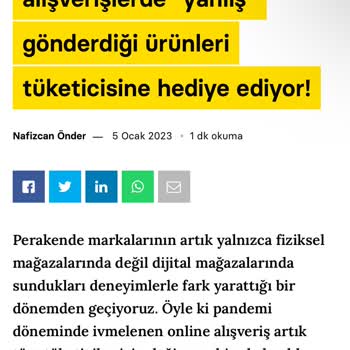 Yanlış Ürün Gönderimi Ve Mağaza Hediye Politikası