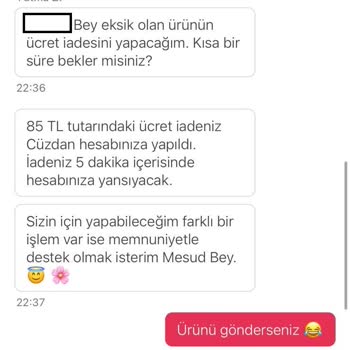 Eksik Sipariş Ve Zorunlu Bakiye İadesi Sorunu