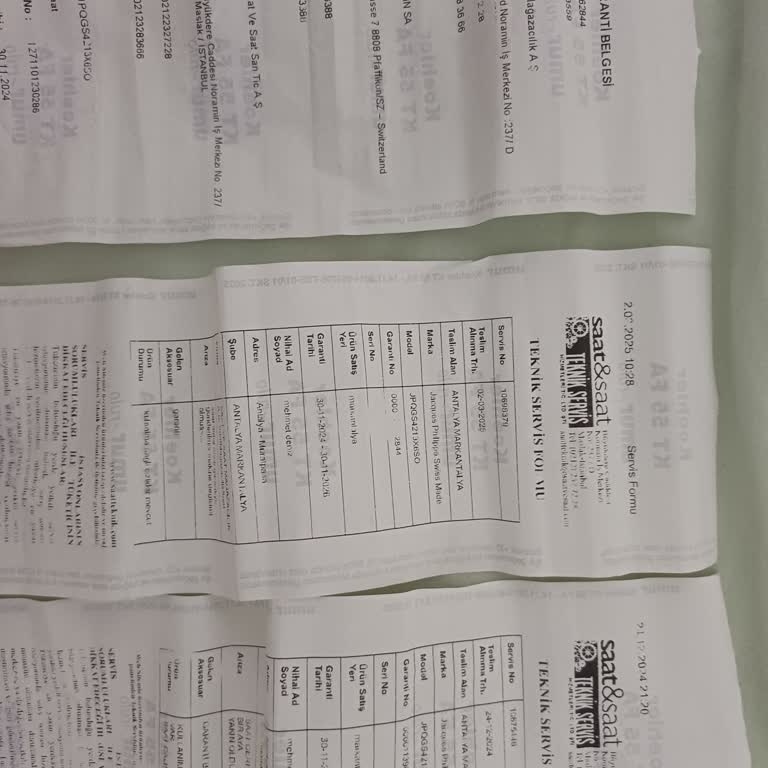 Saatin Sürekli Arızalanması Ve Yetersiz Servis Hizmeti