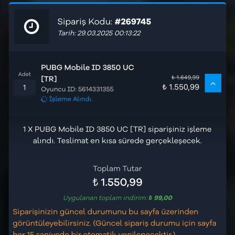 Satın Alınan UC'nin Teslim Edilmemesi