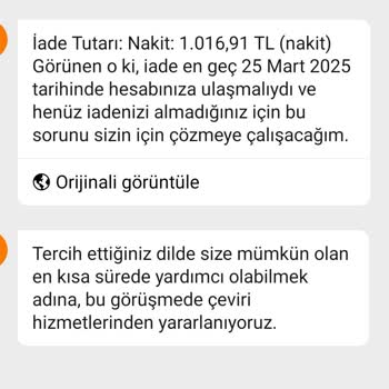 Ödeme Alındı, İade Bekleniyor