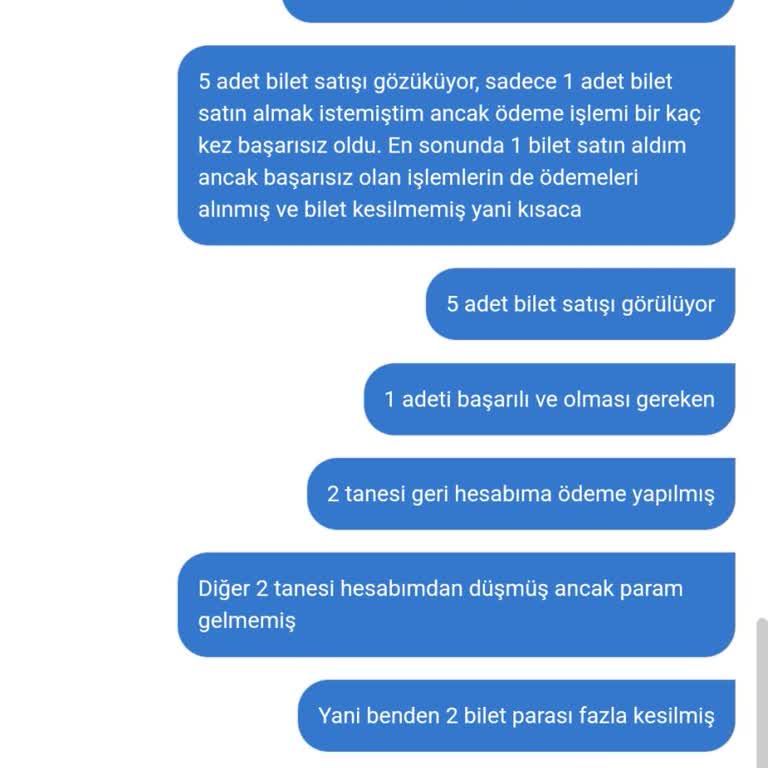 Bilet Ücreti İadesi Sorunu
