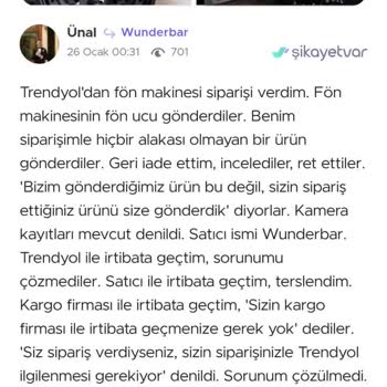 Trendyol'da Dürüst Olmayan Satıcı Krizi: Wunderbar Şirketi Mağduriyetleri