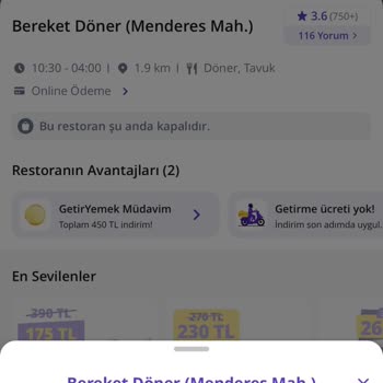 Gece Siparişim Restoranın Erken Kapanmasıyla Mağduriyet Yarattı