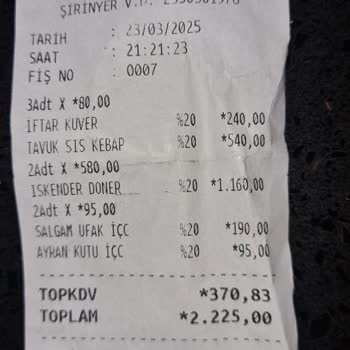 Sini Köşk Restaurant Hayal Kırıklığı Yaratan İftar Deneyimi