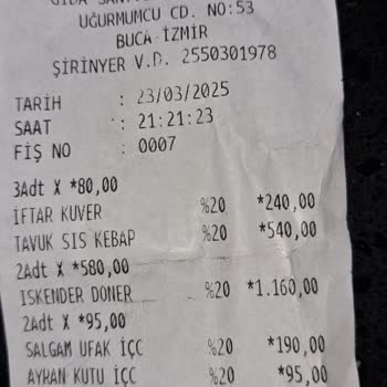 Sini Köşk Restaurant Hayal Kırıklığı Yaratan İftar Deneyimi