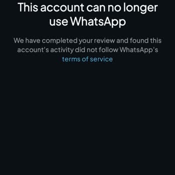 WhatsApp Ban Without Explanation