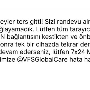 VFS Global Ankara Randevu Sorunu