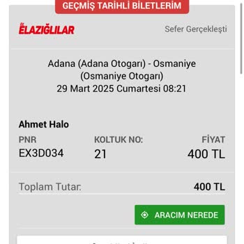 Öz Elazığlılar Otobüs Firması İle Yaşanan Mağduriyet