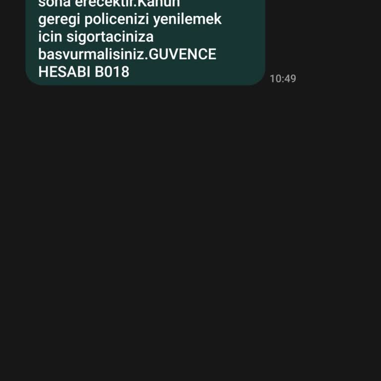 Bana Ait Olmayan Araç İçin Gelen Yanıltıcı Mesaj!