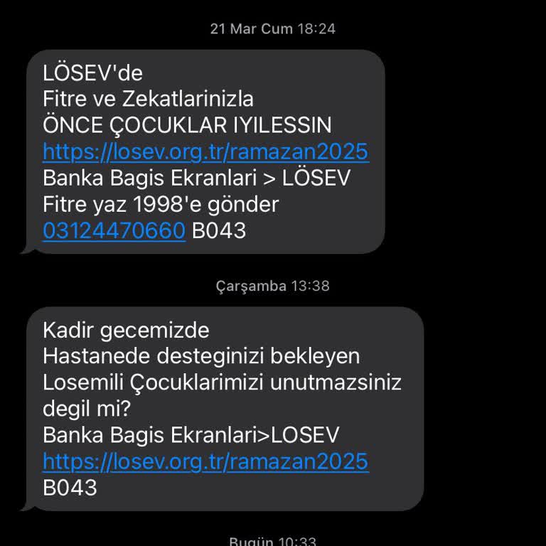 Lösev'den Sürekli Gelen SMS'ler Can Sıkıyor