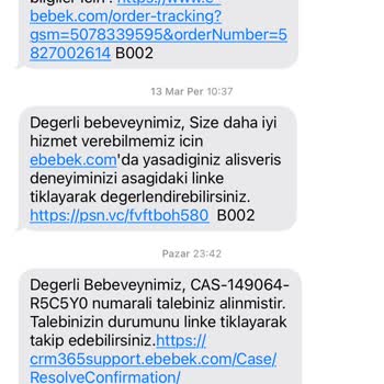 E-Bebek'ten Zamanında Teslim Edilmeyen Sipariş Ve İade Sorunları