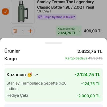 Hepsiburada'da Stanley Termos İndirim Sorunu