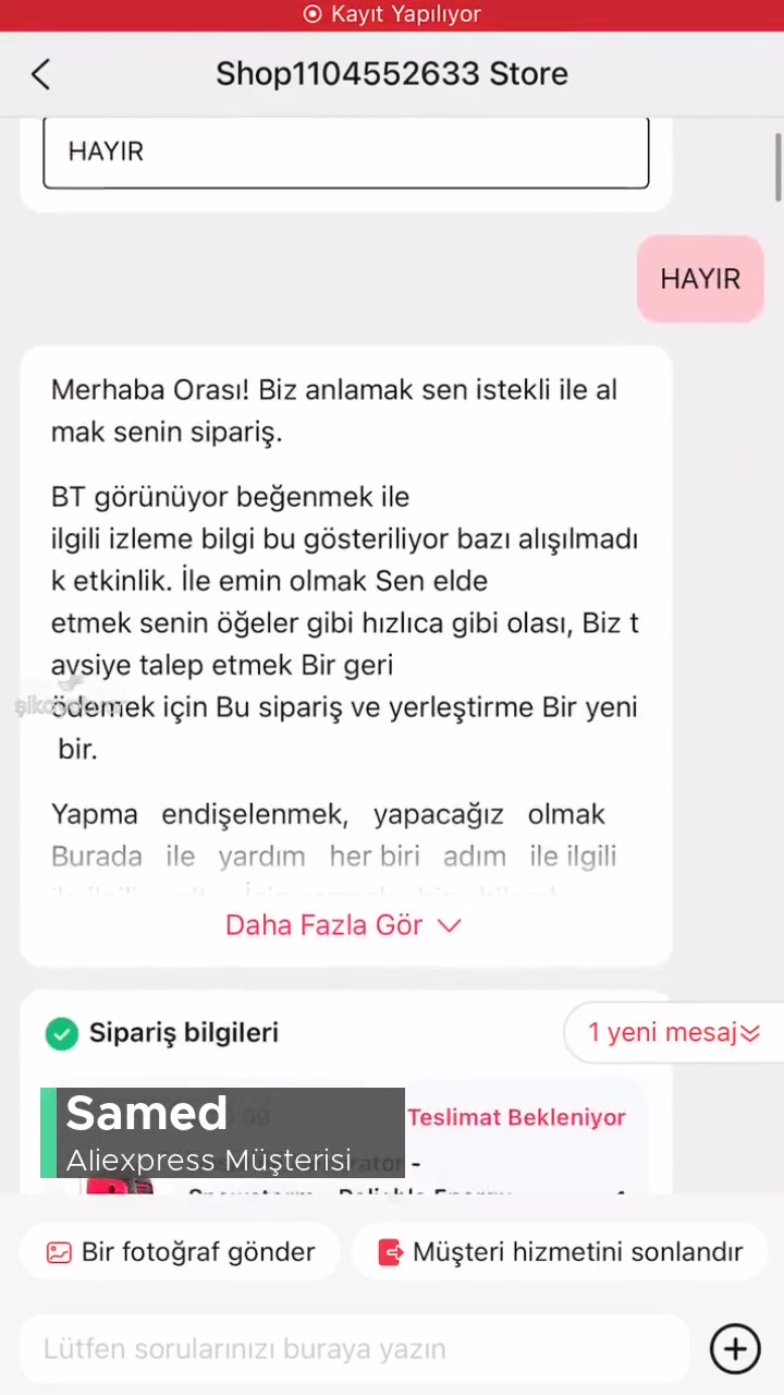 Aliexpress Benim İznim Olmadan Ürünün Para İadesi Yapılması videonun kapak resmi