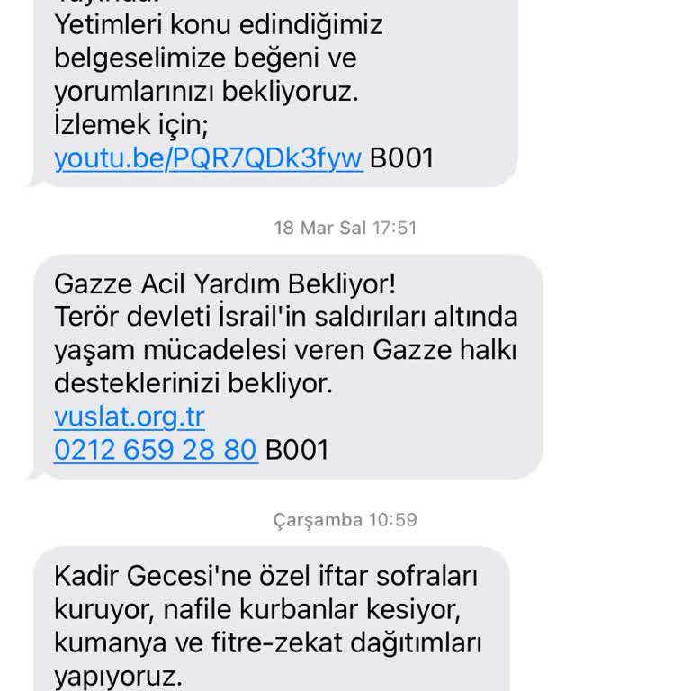 İzinsiz Mesaj Yağmuru: Vuslat Derneği