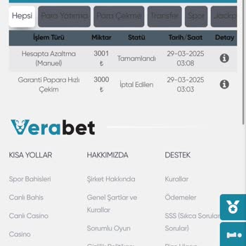 Verabet Sitesinde Deneme Bonusu Çekim Talebi Sorunu