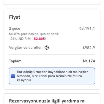 Rezervasyon Fiyatı Farklı Çıkıyor Ve İletişim Kurulamıyor