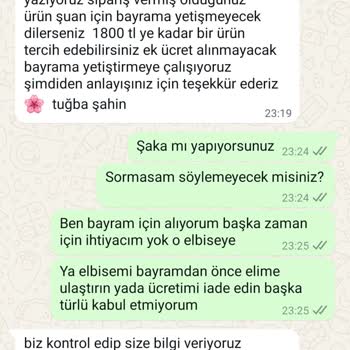 Bayram Öncesi Siparişim Yetişmedi Mağdur Oldum