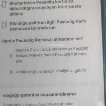 Viagogo'dan Alınan Biletlerin Passolig'e Yüklenmemesi