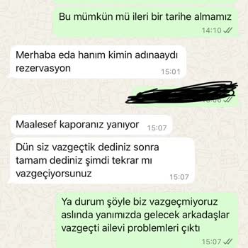 Rezervasyon Öteleme Talebine Saygısız Yanıt