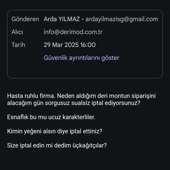 Derimod'dan Açıklamasız İptal Şoku: Siparişim Neden İptal Edildi?