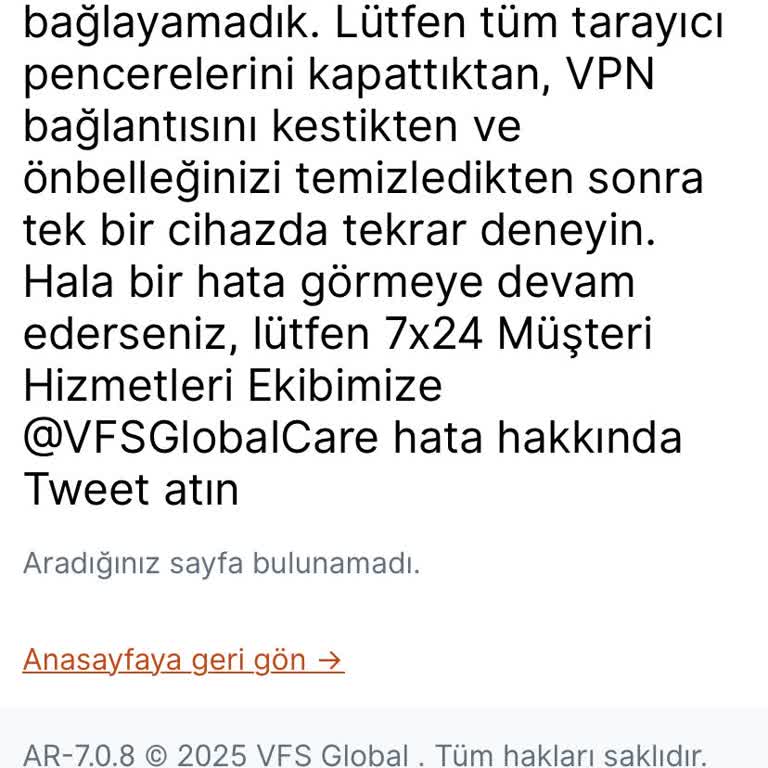 Vfsglobal Randevu Sistemi Çalışmıyor, Mağduriyet Yaşıyorum