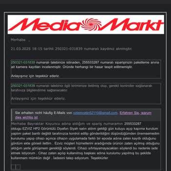 Media Markt'tan Gelen Kullanılmış Ürün Sorunu