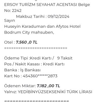 ETS Tur Ve Afytos Hotel Mağduriyeti