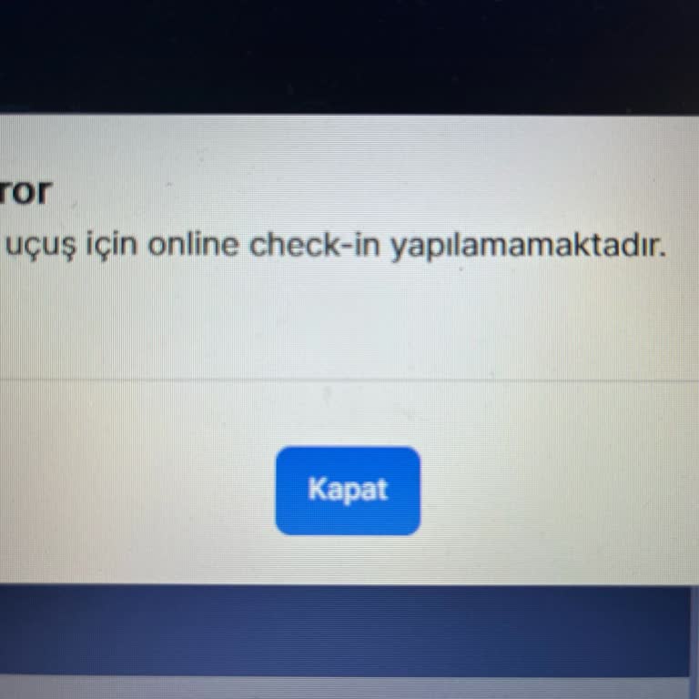 Online Check-in Sorunu Ve Yetersiz Müşteri Hizmetleri