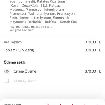 Yemeksepeti Üzerinden Siparişlerde Eksik Malzeme Sorunu