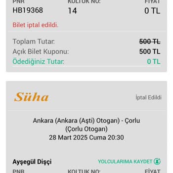 Bilet İadesinde Yanlış Hesaplama Sorunu