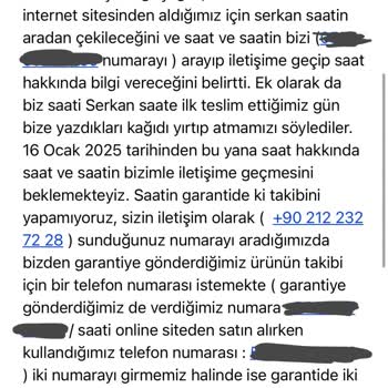 Garanti Sürecinde Kaybolan Saatim Ve Para İadesi Sorunu