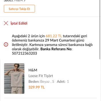 H&M Sipariş İptali Ve İndirim Yanıltmacası
