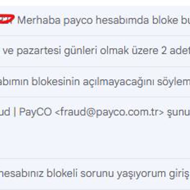 Bloke Olan Hesap Ve Yanıtsız Kalan Mailler