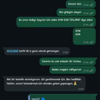 Aynı Gün Teslimat Sözü Tutulmadı: Bayram Hediyesi Mağduriyeti