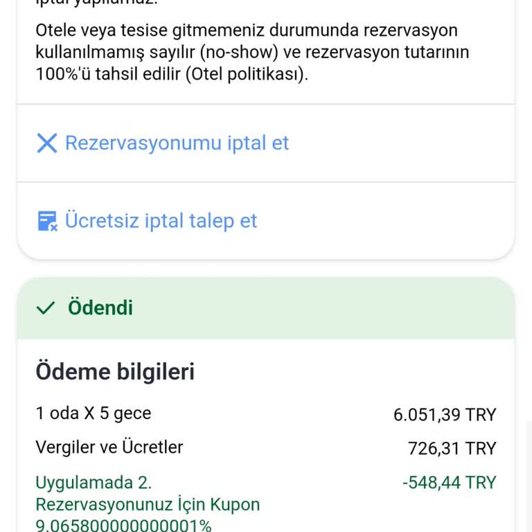 Otel İptalinde Yaşanan Sorun