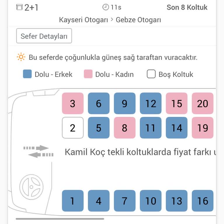 Boş Koltuk Varken Geç Saatteki Sefer İçin Zorunlu Bilet Satışı