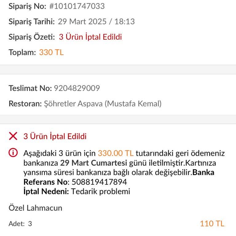 Trendyol GO'da Teslimat Sorunu Ve Müşteri Memnuniyetsizliği