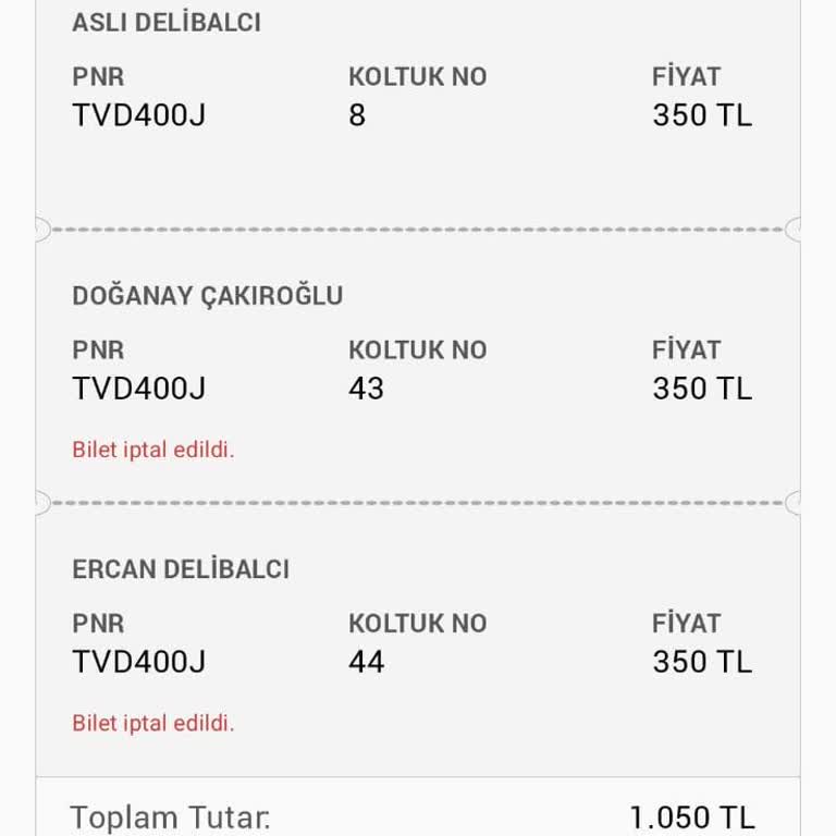 Koltuk Numarası Sorunu Ve İade Talebi