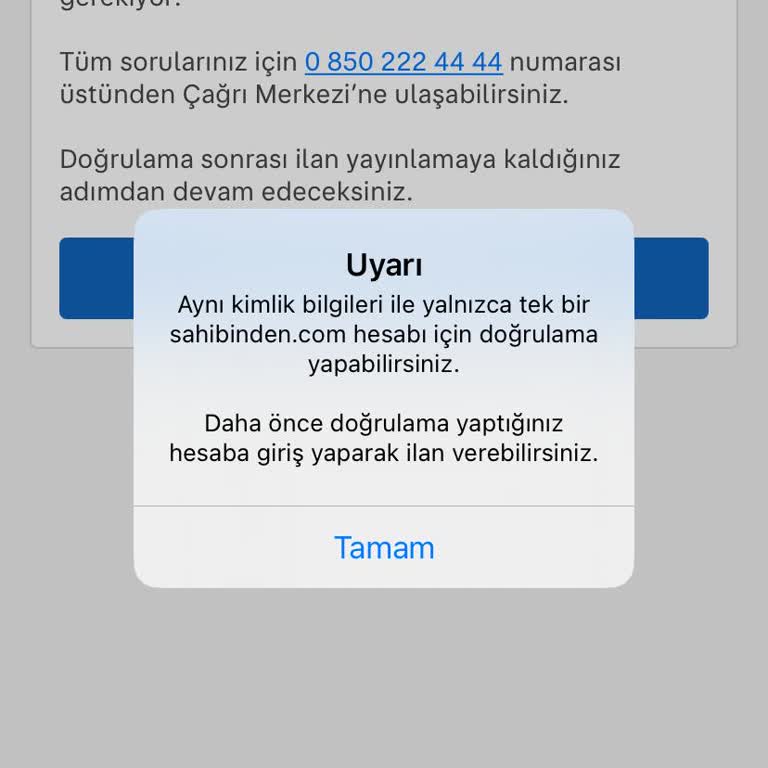 Sahibinden Hesap Doğrulama Sorunu