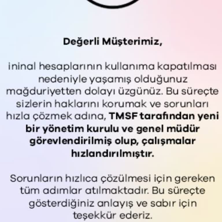 İninal Uygulamasında Sürekli İşlem Hatası Yaşıyorum